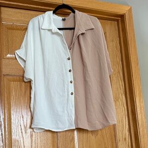 Two-Tone Button-Up Shirt